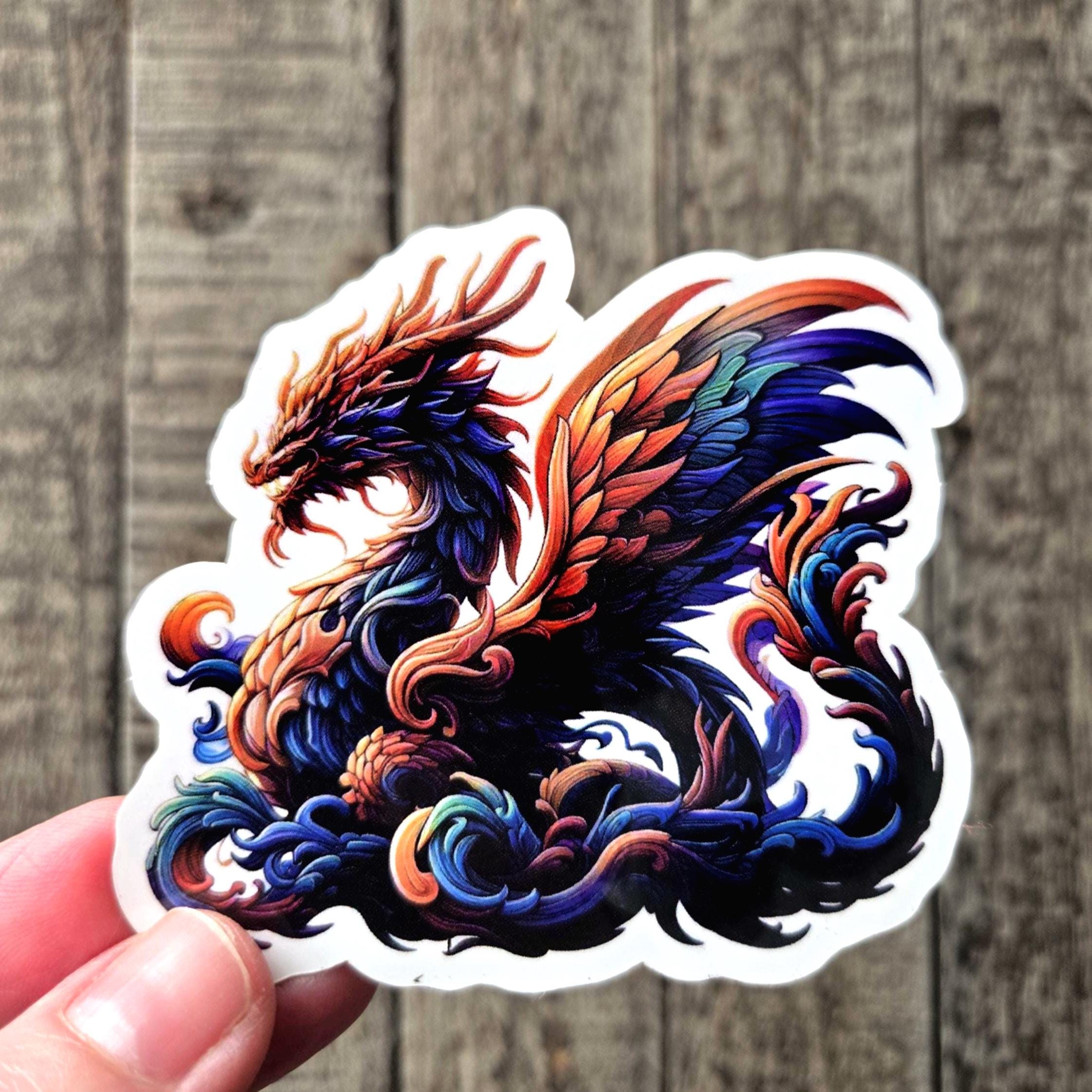 Dragon Waterproof Vinyl Sticker - Colorful Fantasy Laptop Decal - Dnd ...