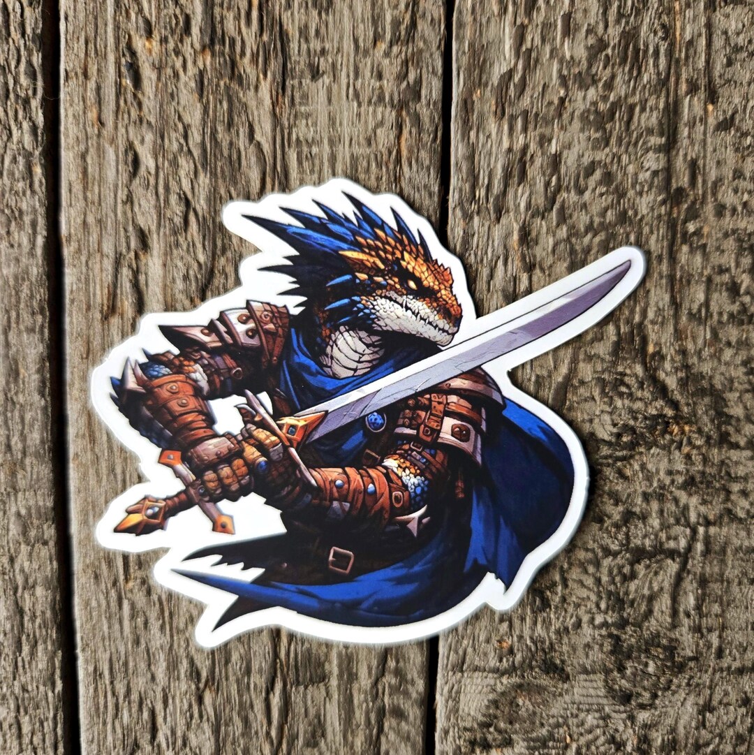 Dragonlance Sticker Dragon Knight Vinyl Sticker - Fantasy Dragonborn Decal - Waterproof ...