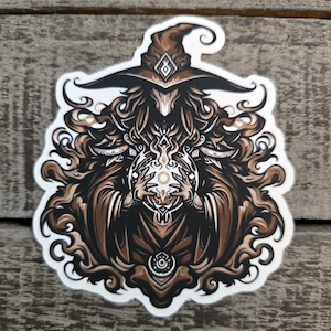 Dark Wizard Vinyl Sticker - Arcane Sorcerer Decal