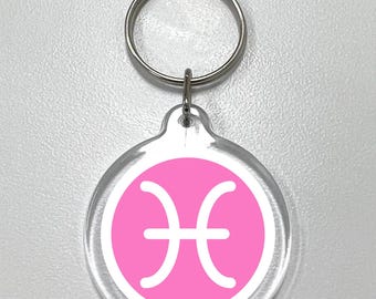 Llavero del zodiaco Piscis: regalo astrológico acrílico para la temporada de Piscis