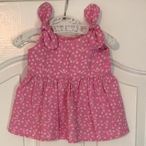 Cotton Baby Tie Dress: Handmade Newborn Outfit (0-3 Months)