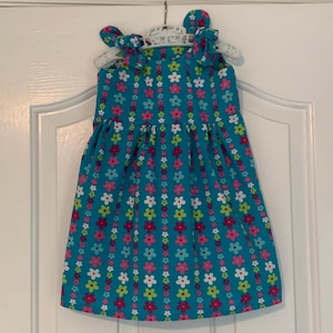 Floral Cotton Toddler Sundress: Adjustable Tie Straps, 18-24 Months