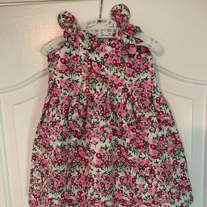 Floral Cotton Baby Dress: Adjustable Tie, 9-12 Months