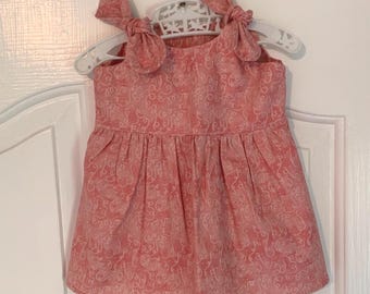 Cotton Baby Dress, Adjustable Tie Strap Sleeveless Sundress (3-6 Months), Summer Outfit for Girl, Gift for New Parents