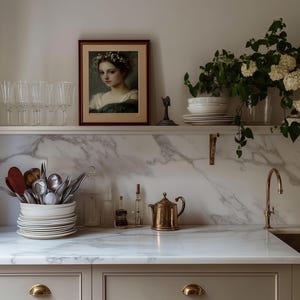 Wall Art Mockup, French Kitchen Art, Customizable Photoshop PSD Template