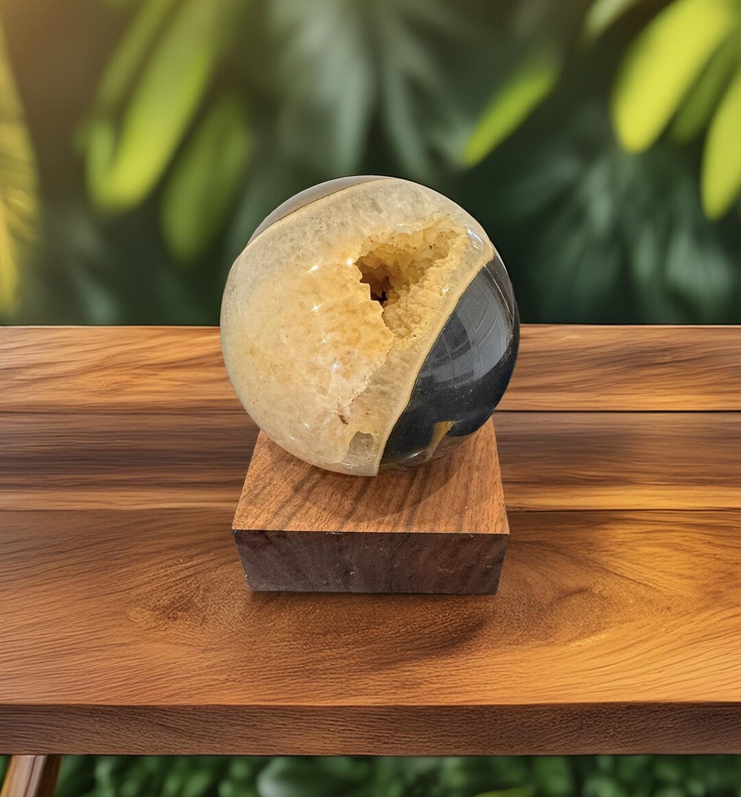 Spherical Geode Rocks Polished Septarian Geode Sphere | Fossilized Crystal With Natural ...
