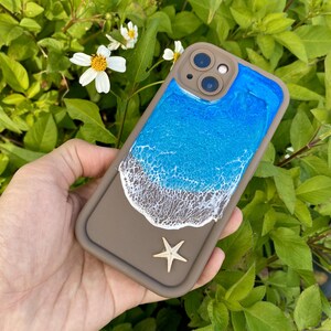 Resin Ocean Phone Case: Starfish Beach iPhone & Samsung Cover