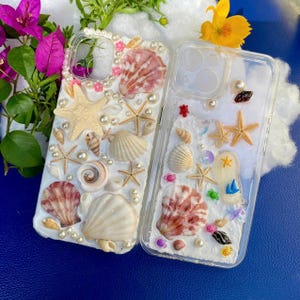 Seashell Phone Case: Handmade Ocean Decor, Beach Lover Gift