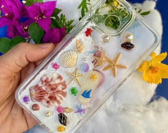 Seashell Phone Case: Handmade Beach-Themed iPhone Decor