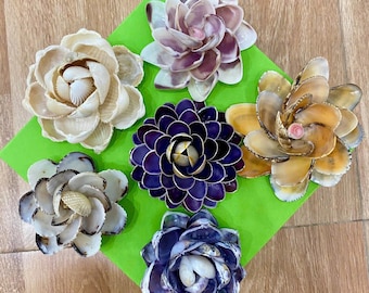 Muschel Blumen Strand Dekor, Strand Dekoration, Muschel Blume Weihnachtsschmuck, Küsten Blumen Ornament, Muschel Blumenstrauß Dekor, Küsten Dekor