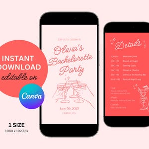 Digital Bachelorette Party Invitation