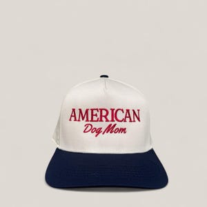 American Dog Mom Hat - Cute Trucker Hat - Patriotic Dog Mom Cap - USA Dog Lover Gift - Pet Mom Hat - Dog Mom Accessories - Summer Hat
