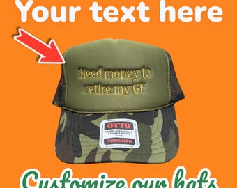 Gorra bordada personalizada: texto personalizado, gorra para pequeñas empresas