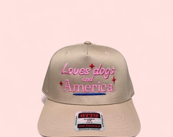 Gorra "Ama a los perros y a Estados Unidos", gorra patriótica para mamá de perro, gorra de camionero de EE. UU., regalo para amantes de los perros, gorra divertida de verano, gorra del 4 de julio, mamá de perro estadounidense