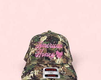 Gorra americana Honey, gorra de camionero para chica campestre, gorra de verano de EE. UU., gorra patriótica para mujer, gorra estilo sureño, atuendo del 4 de julio: regalo para ella