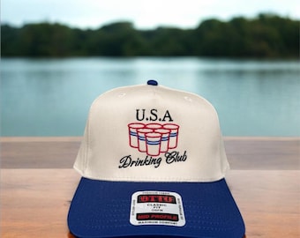 Gorra de camionero del club de bebidas de EE. UU., gorra del 4 de julio, gorra del orgullo estadounidense, gorra patriótica, gorra de fiesta de verano, regalo para amantes de las bebidas