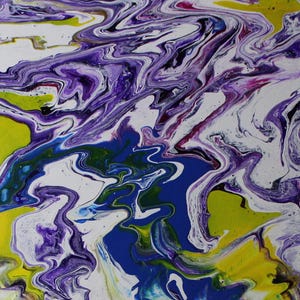 Original acrylic pour painting that is multicolored and perfect for a girls room.