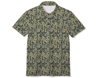 Green Woodland Camo Polo Shirt | All-over Print Polo