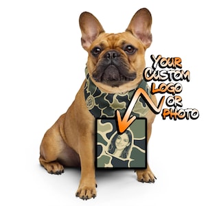 CUSTOM LOGO/PHOTO Camo Pattern Bandana - Hunting Outdoorsman Gear - Burlebo Camouflage - Trendy Personalized Camo Gift