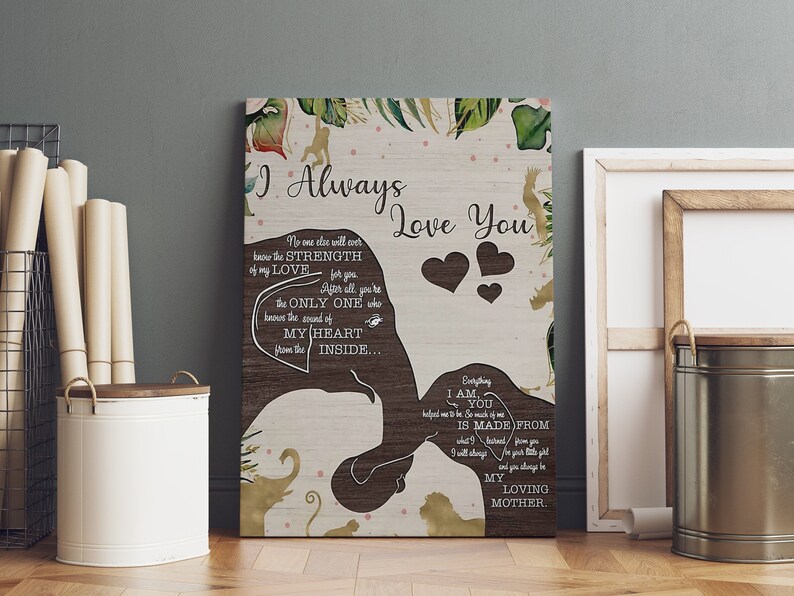 Mom and Daughter Canvas I Always Love You Gift for Mom From Etsy