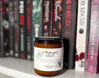 Midnight Vows Soy Candle | Dark Romance Candle | Sweet Pea & Sweet Tobacco | Moody Floral Candle | Gothic Home Fragrance | Book Lover Gift