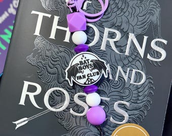 Bat Boys Fan Club Keychain | ACOTAR Inspired Keychain | Bookish Silicone Bead Keychain | Fantasy Reader Gift | Booktok Keychain  Night Court