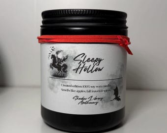 Sleepy Hollow Candle — Apples, Autumn Leaves & Fall Spices | Halloween Soy Candle | Gothic Fall Decor