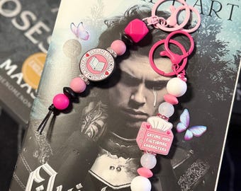 Bookish Silicone Bead Keychain | Bad Bitch Book Club | Crying Over Fictional Characters | Book Lover Gift | Reader Keychain | Booktok Access