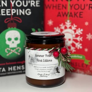 Simmer Pots and First Editions Candle, Christmas Simmer Pot Soy Candle, Orange Cinnamon Rosemary Sage, Bookish Holiday Gift