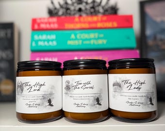 The Night Court Bundle | ACOTAR Inspired Soy Candle Set | Bookish Candle Collection | Fantasy Reader Gift | Night Court Candles | Book Lover