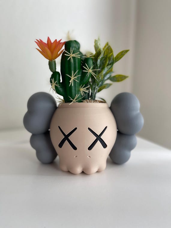 Kaws Inspired Planter: 3D Printed Desk Vase