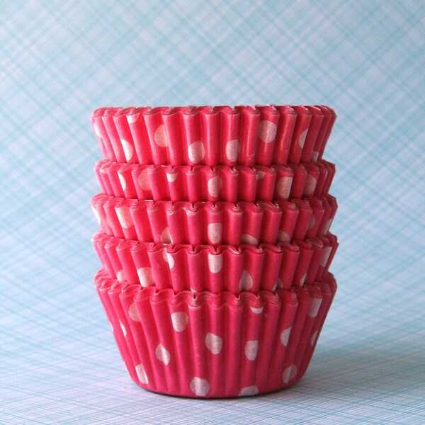 MINI Pink Polka Dot Cupcake Liners (100)