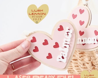 Etiqueta de nome de biscoito de coração SVG Dia dos Namorados