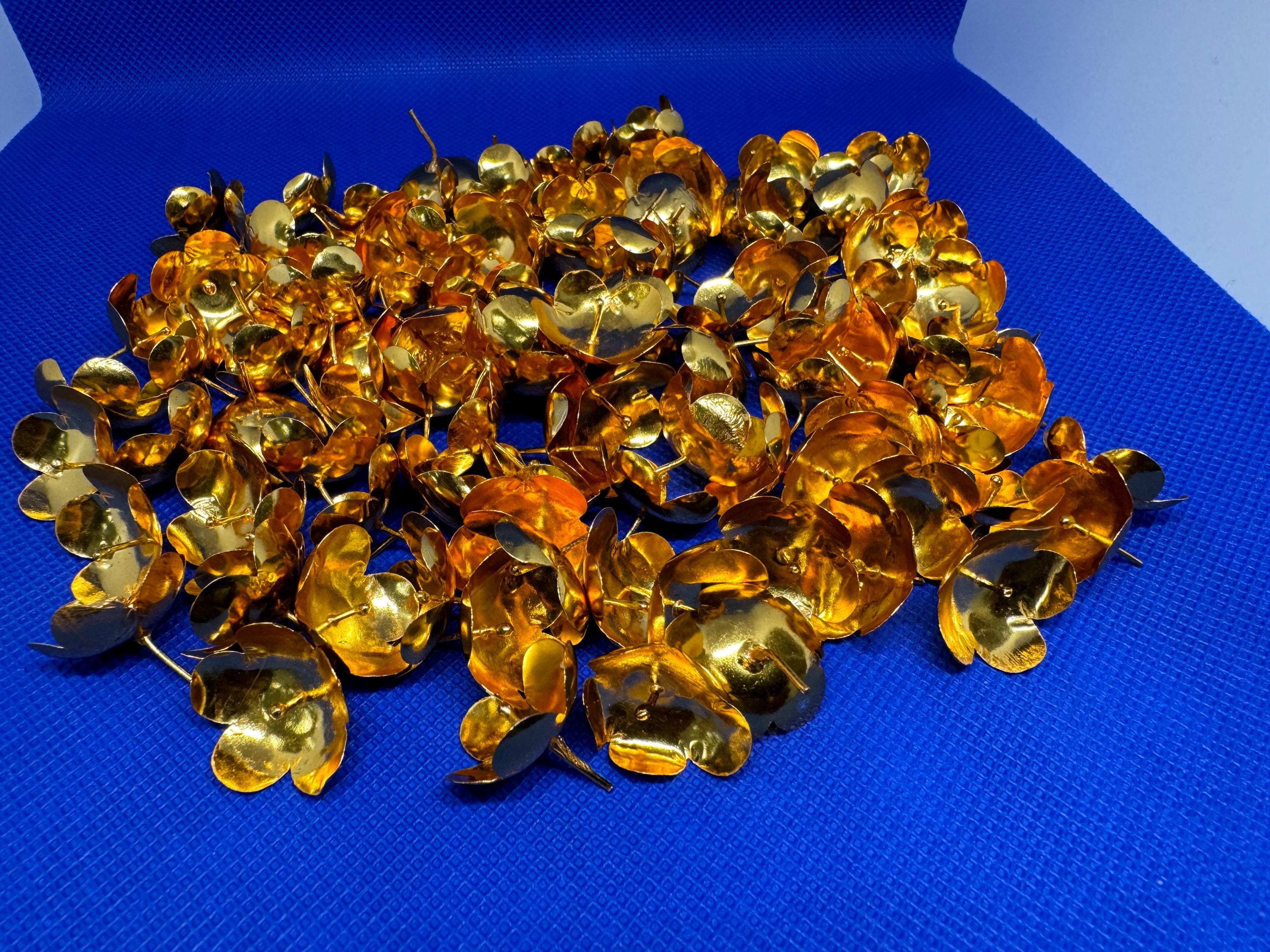 Pure Silver 108 Flowers Gold Coated. - Etsy