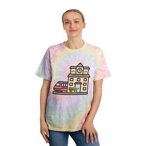 Spiral Tie-Dye Tee Terrapin Station Design, Retro Vibe Deadhead T-Shirt, Grateful Dead Style Shirt, terrapin (turtle) railroad station