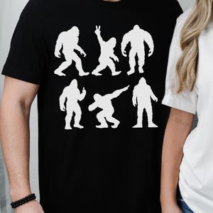 Bigfoot Silhouette Tee, Funny Sasquatch shirt, Yeti Squatch hiking camping t-shirt, mythical creature tshirt, sci-fi lover gift, paranormal