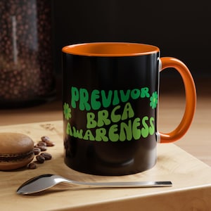 BRCA Awareness Coffee Mug, Empowering Gift for BRCA Gene Awareness, Previvor Support Mug, Cute Green Flower Design, Coffee Gift, Tea Cup