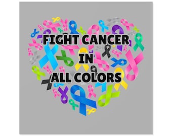 Fight Cancer Awareness Stickers and Magnets, Support Cancer Fighters, Inspirational Gifts, Cancer Awareness Decorations, Cancer Ribbon Decal