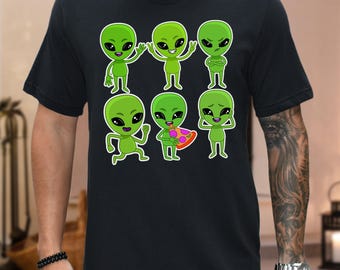 Funny Alien Tee, Cute Gift for Sci-Fi Fans, UFO Alien shirt, Space Aliens Funny T-shirt, Paranormal supernatural abduction t-shirt