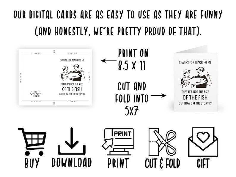 Fishing Father's Day Card Printable | Funny Big Fish Story Card for Dad ...
