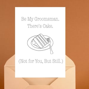 Divertente biglietto di proposta di matrimonio per lo sposo stampabile - Invito umoristico per la torta dello sposo - Download immediato per una festa di matrimonio sarcastica