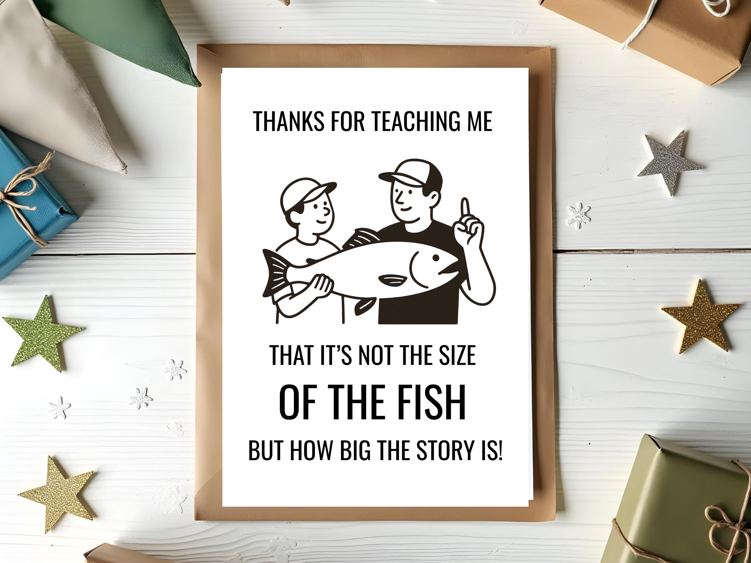 Fishing Father's Day Card Printable | Funny Big Fish Story Card for Dad ...