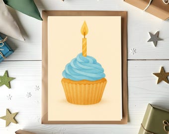 Funny Cupcake Birthday Card Printable | Last Minute Gift (Digital Download)