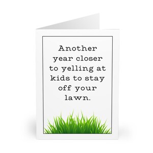 Funny Get Off My Grass Birthday Card - 5x7 Printable Greeting Card - Blank Card Template - Birthday Card Digital Download