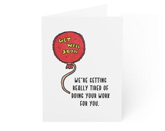Funny Coworker Get Well Card: Office Humor (Digital Download)