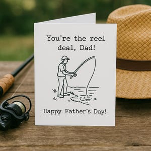 papa cool de bobine | Fête des pères amusante à imprimer | Cadeau papa amateur de pêche | Carte de téléchargement numérique