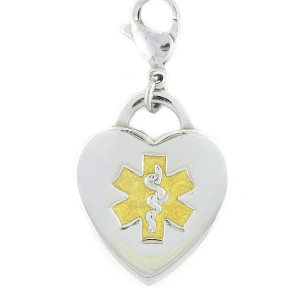 Medical Alert Charm, Medical ID Charm, Diabetes Awareness Charm, Epilepsy Charm, Any Medical Condition Engraved ~ Gold Star of Life Charm