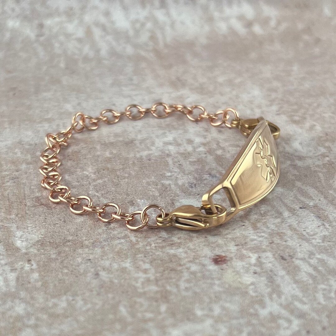 Medical Alert Bracelet Gold COPD Awareness Bracelet Bypass Bracelet DNR