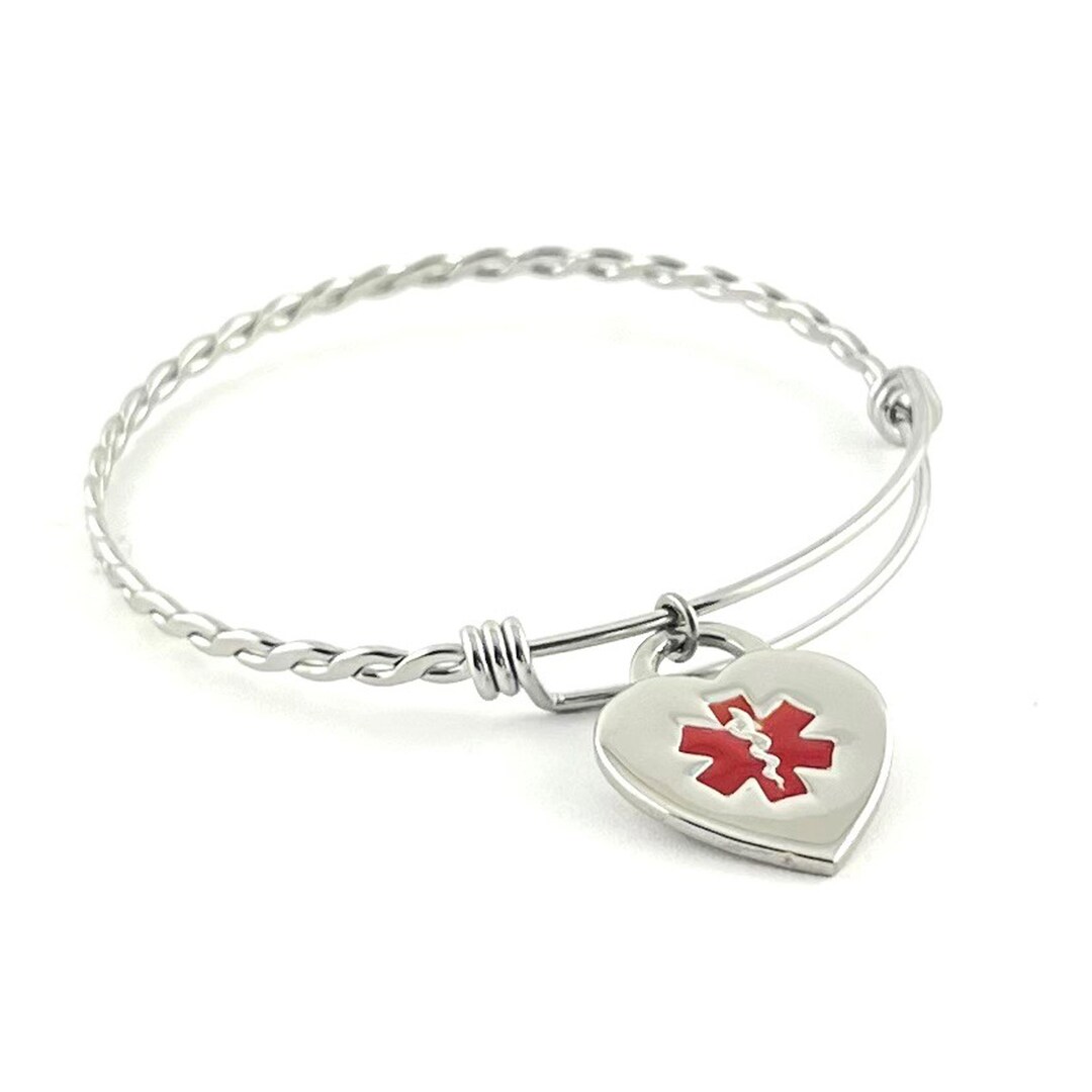 Medical Alert Bracelet Women, Medical ID Charm Bracelet, Lymphedema