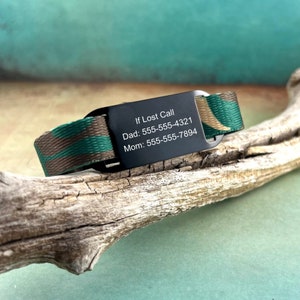 Kids ID Bracelet, Child Identification, Identification Bracelet Kids, Child ID Bracelet ~ Camouflage Bracelet